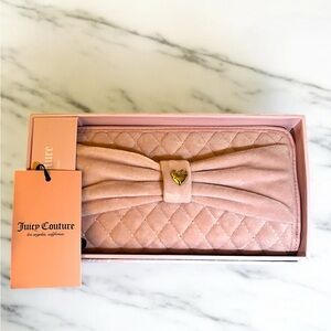 Juicy Couture Pink Quilted Wallet with Bow Detail